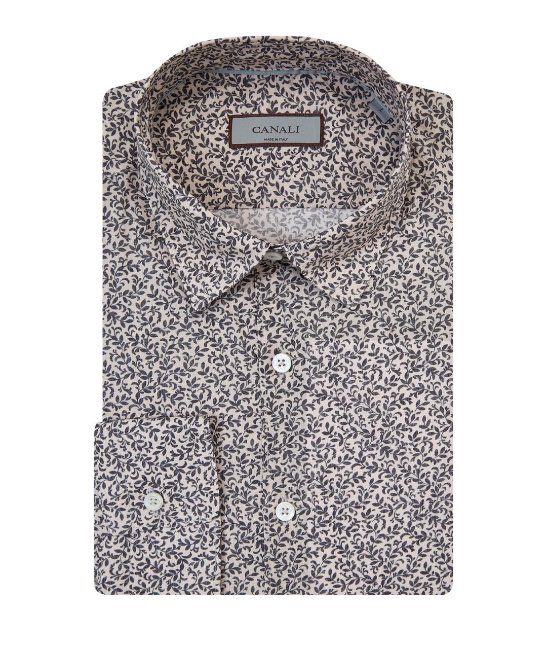 CANALI Бежевая хлопковая кэжуал рубашка, фото 1