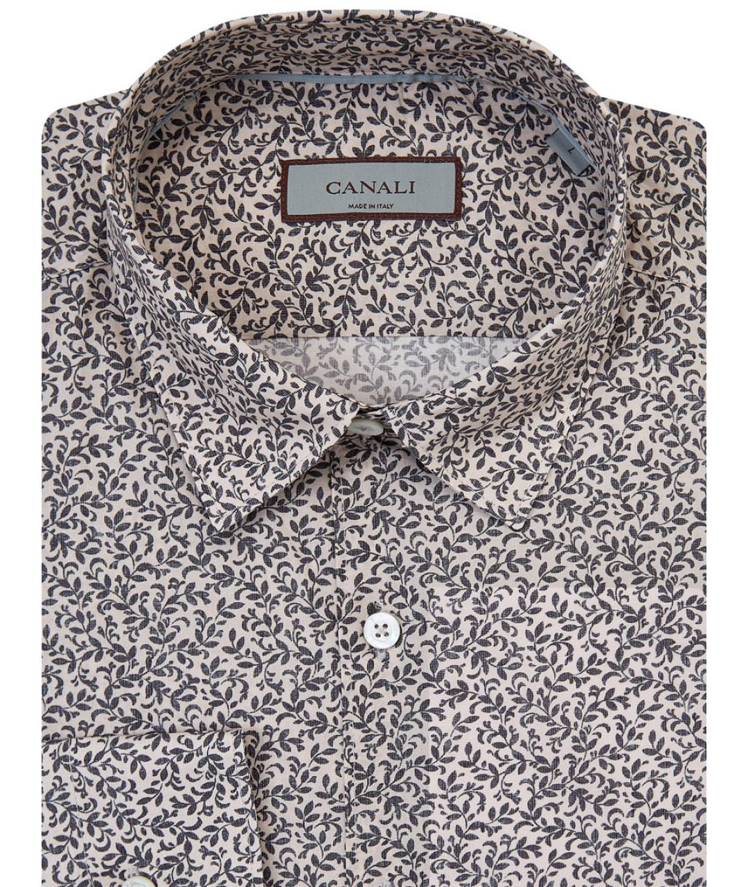 CANALI Бежевая хлопковая кэжуал рубашка, фото 2