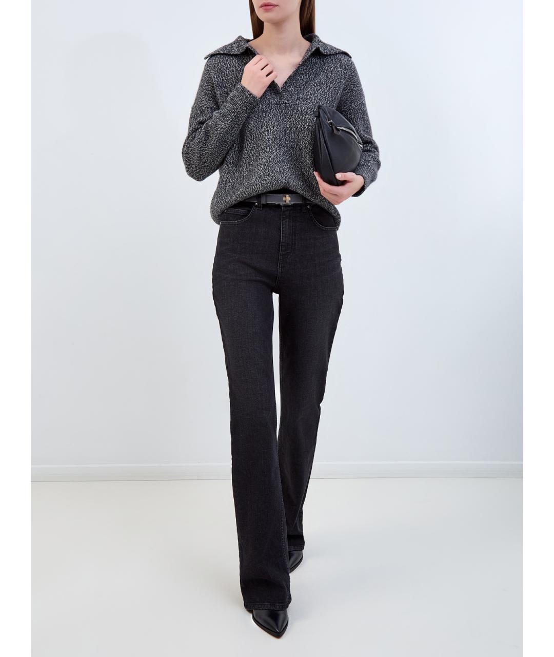 LORENA ANTONIAZZI Черные хлопковые джинсы клеш, фото 2