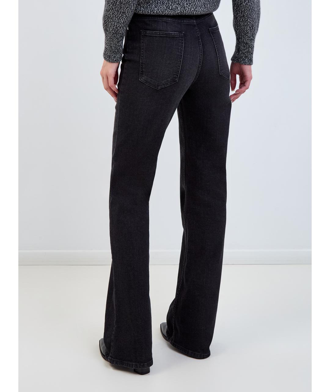 LORENA ANTONIAZZI Черные хлопковые джинсы клеш, фото 4