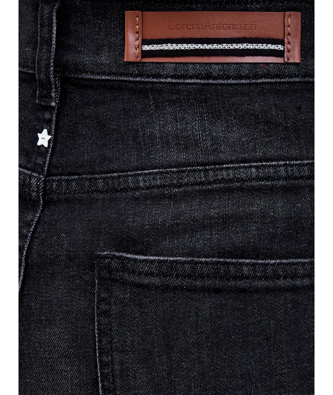 LORENA ANTONIAZZI Черные хлопковые джинсы клеш, фото 5