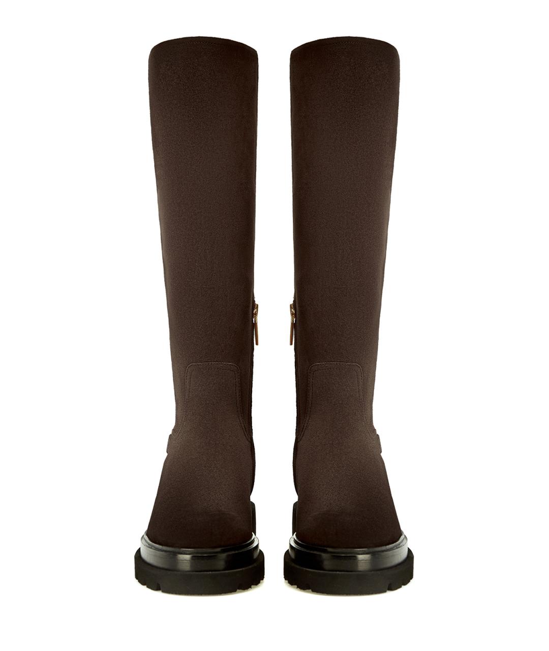 SANTONI Коричневые замшевые сапоги, фото 5