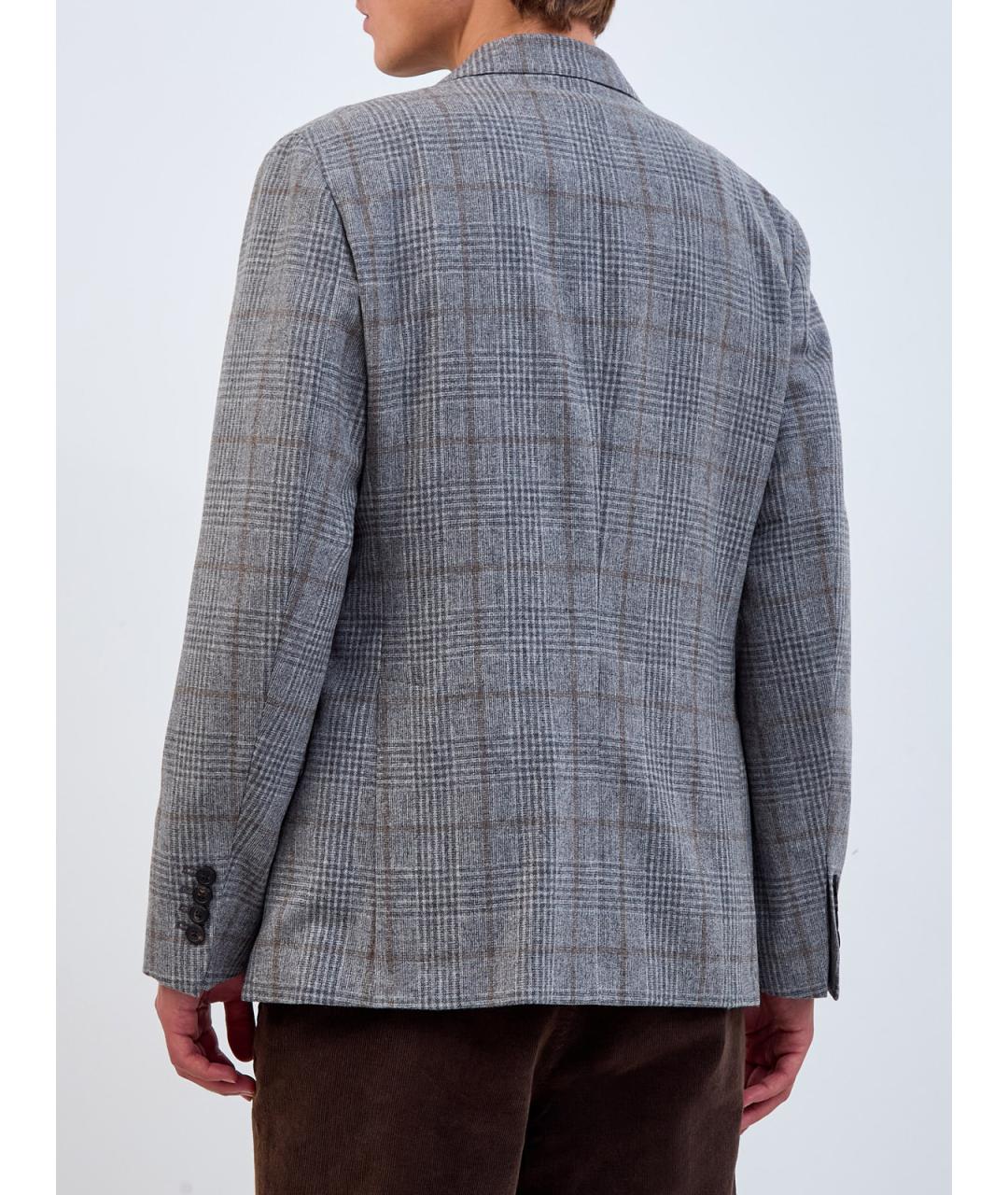 PESERICO Серый шерстяной пиджак, фото 4
