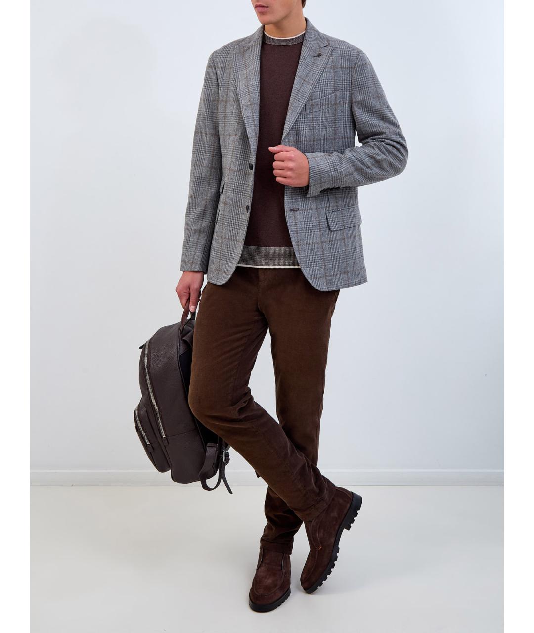 PESERICO Серый шерстяной пиджак, фото 2