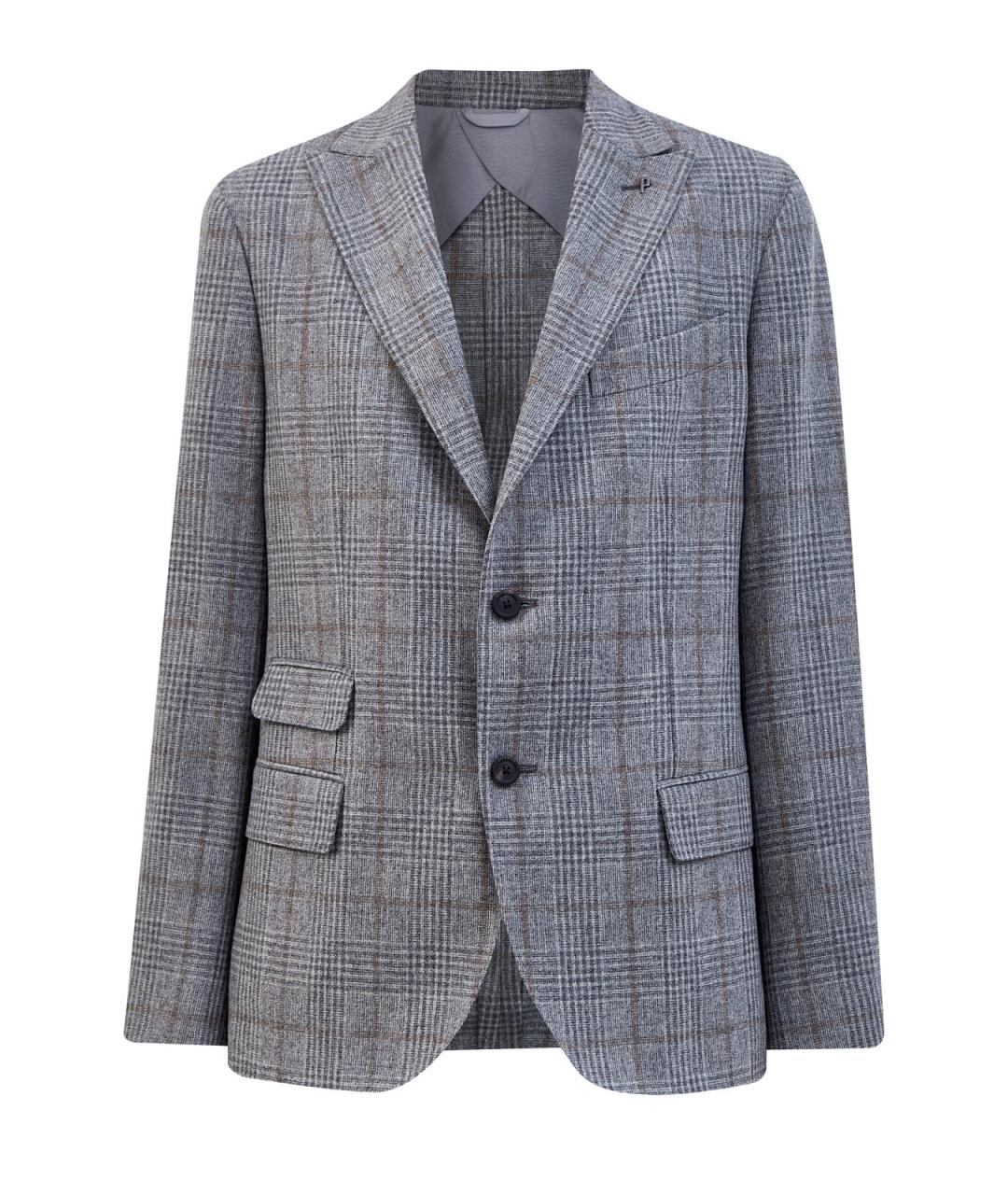 PESERICO Серый шерстяной пиджак, фото 1