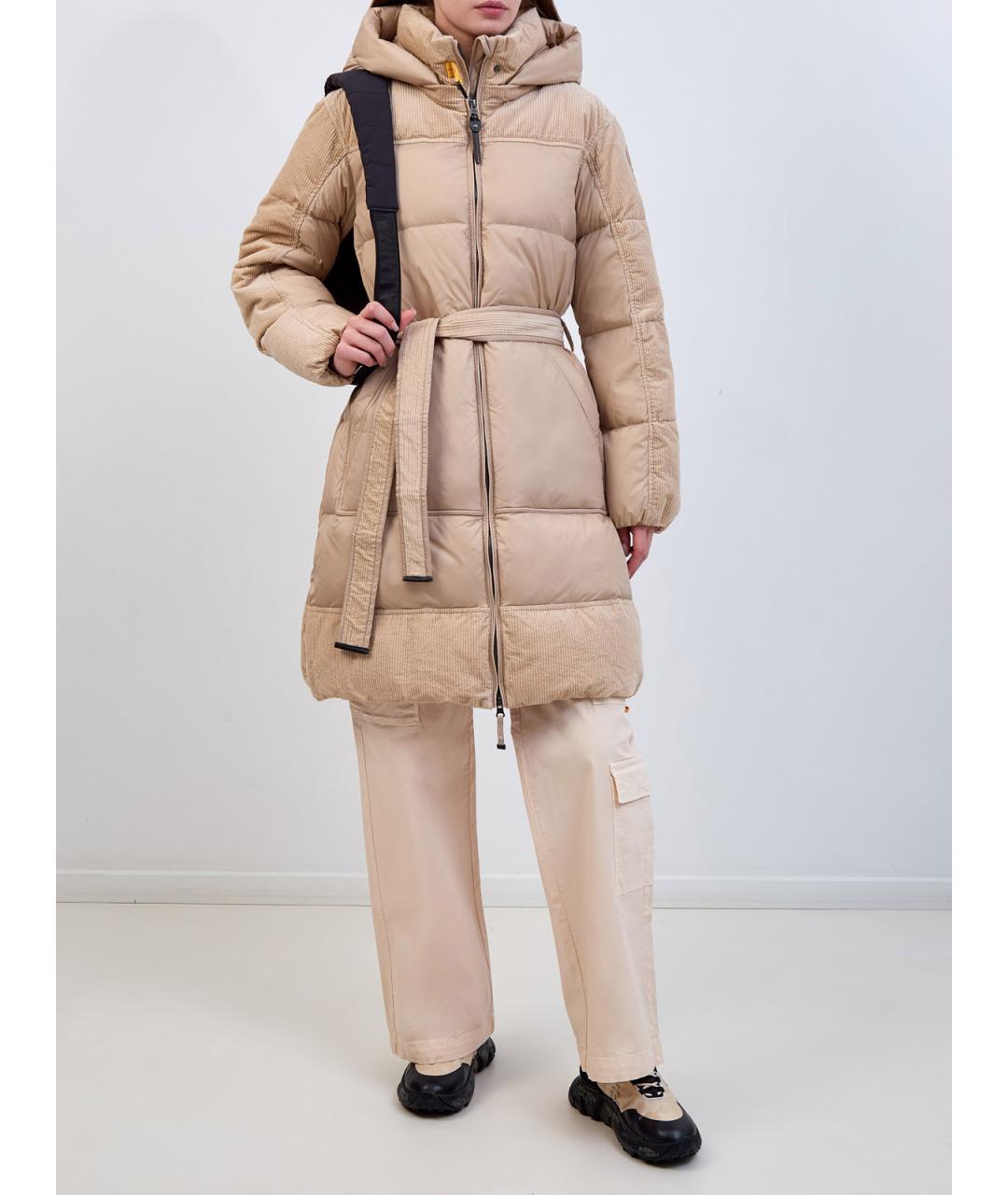 PARAJUMPERS Бежевый полиамидовый пуховик, фото 2