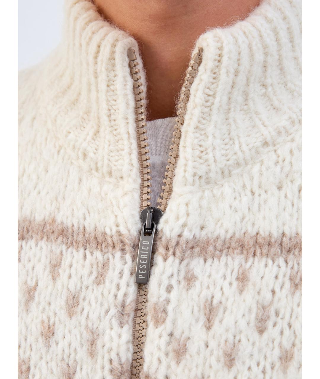 PESERICO Бежевый шерстяной кардиган, фото 5