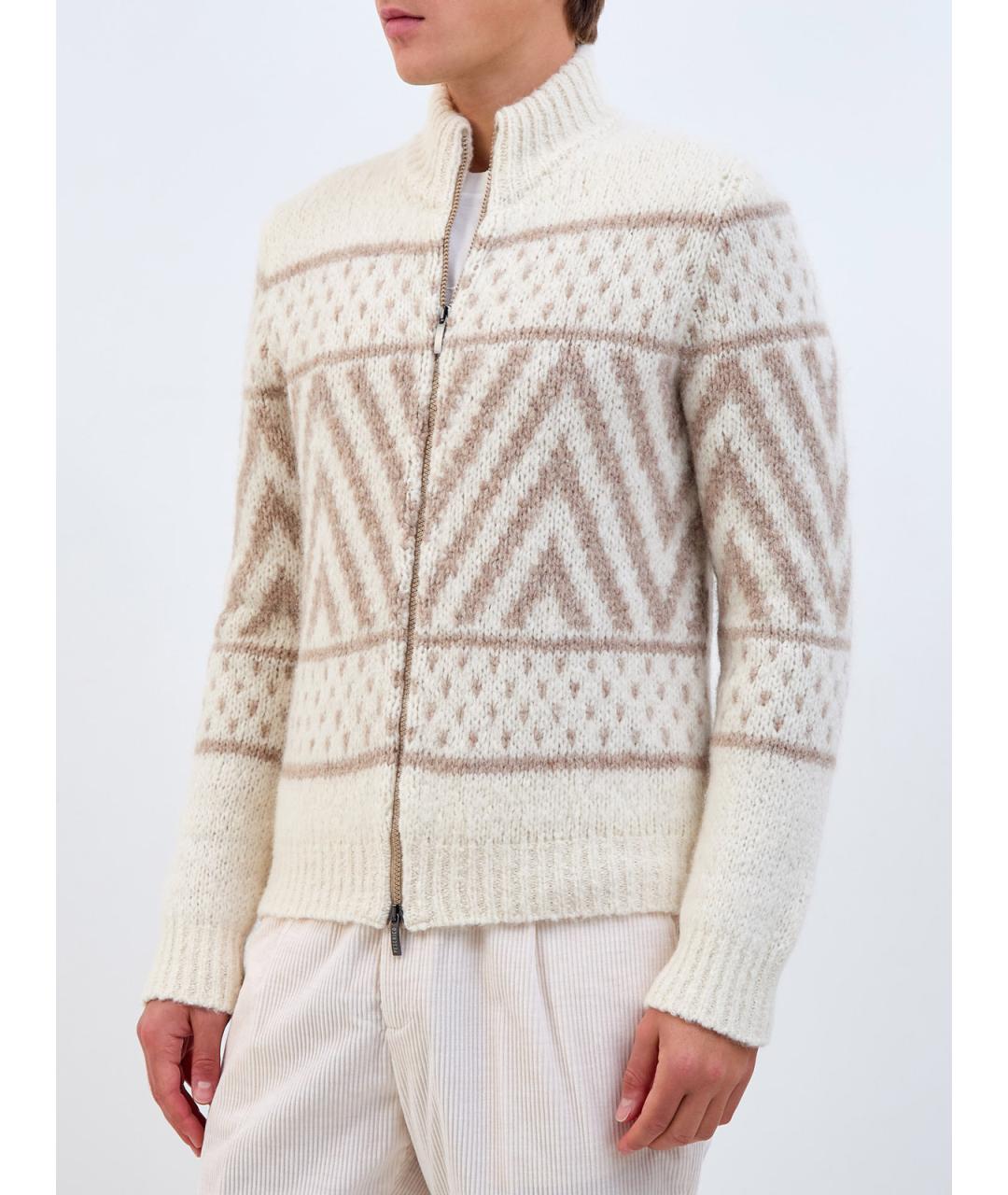 PESERICO Бежевый шерстяной кардиган, фото 3