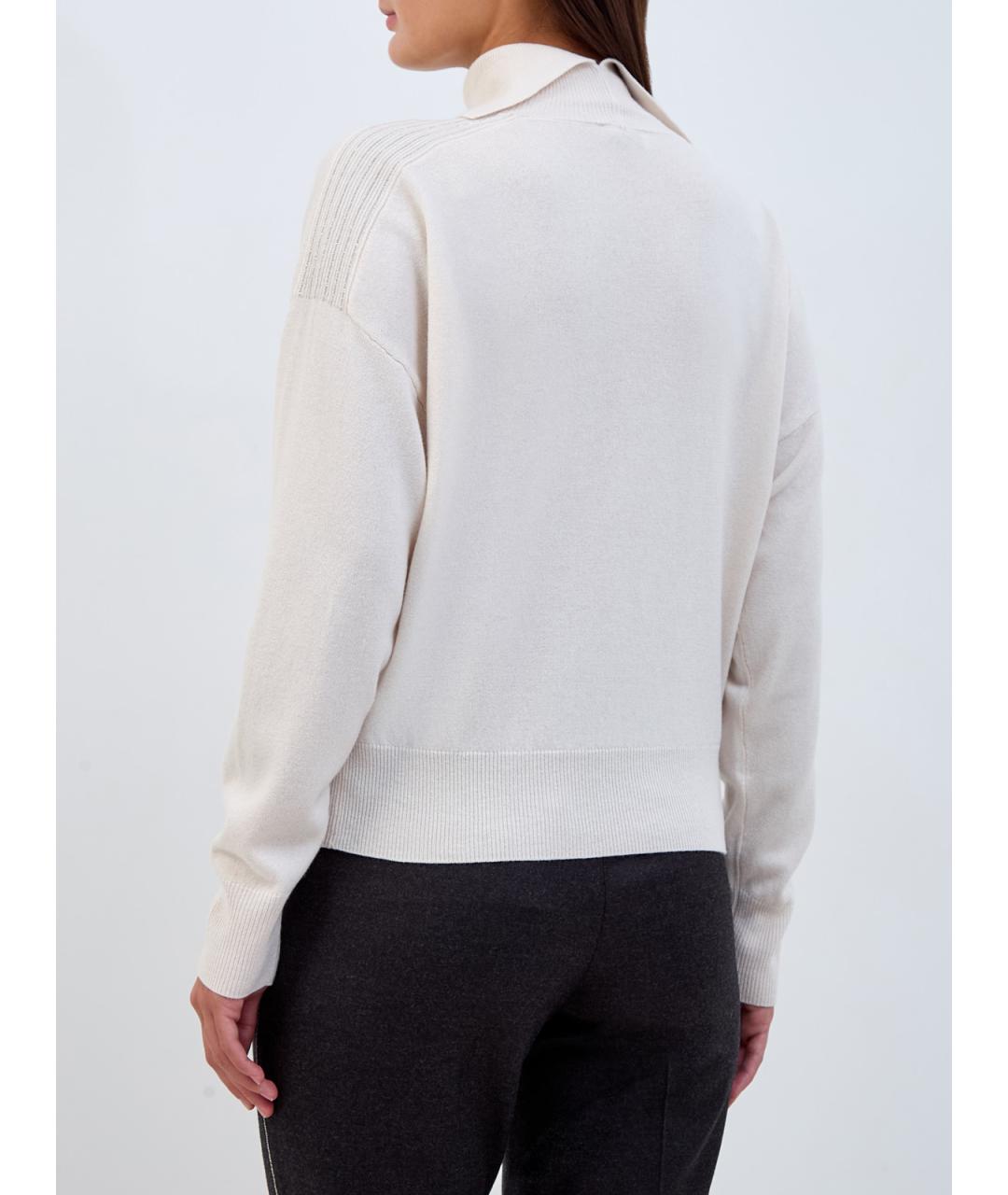 PESERICO Белый шерстяной джемпер / свитер, фото 4