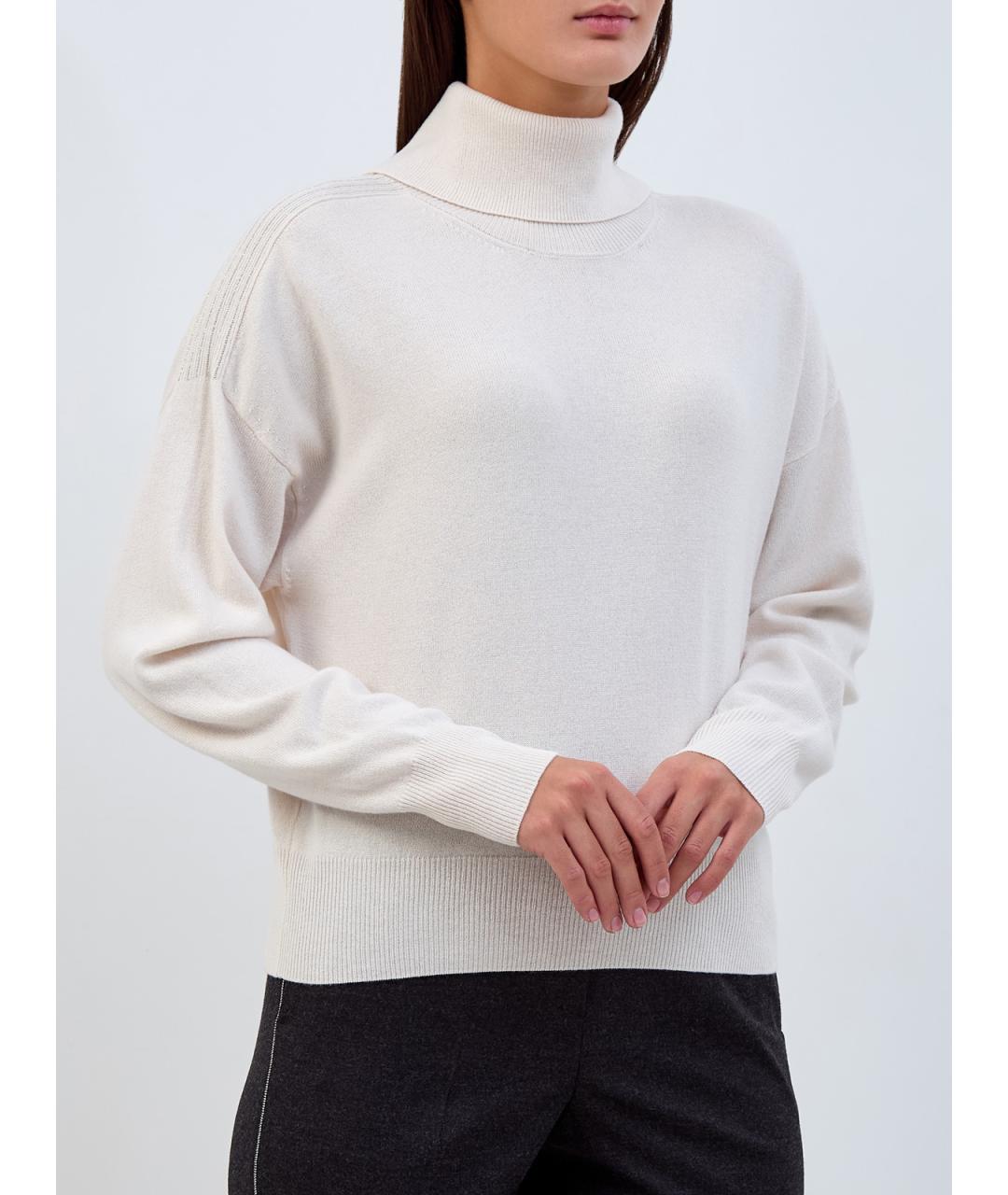 PESERICO Белый шерстяной джемпер / свитер, фото 3