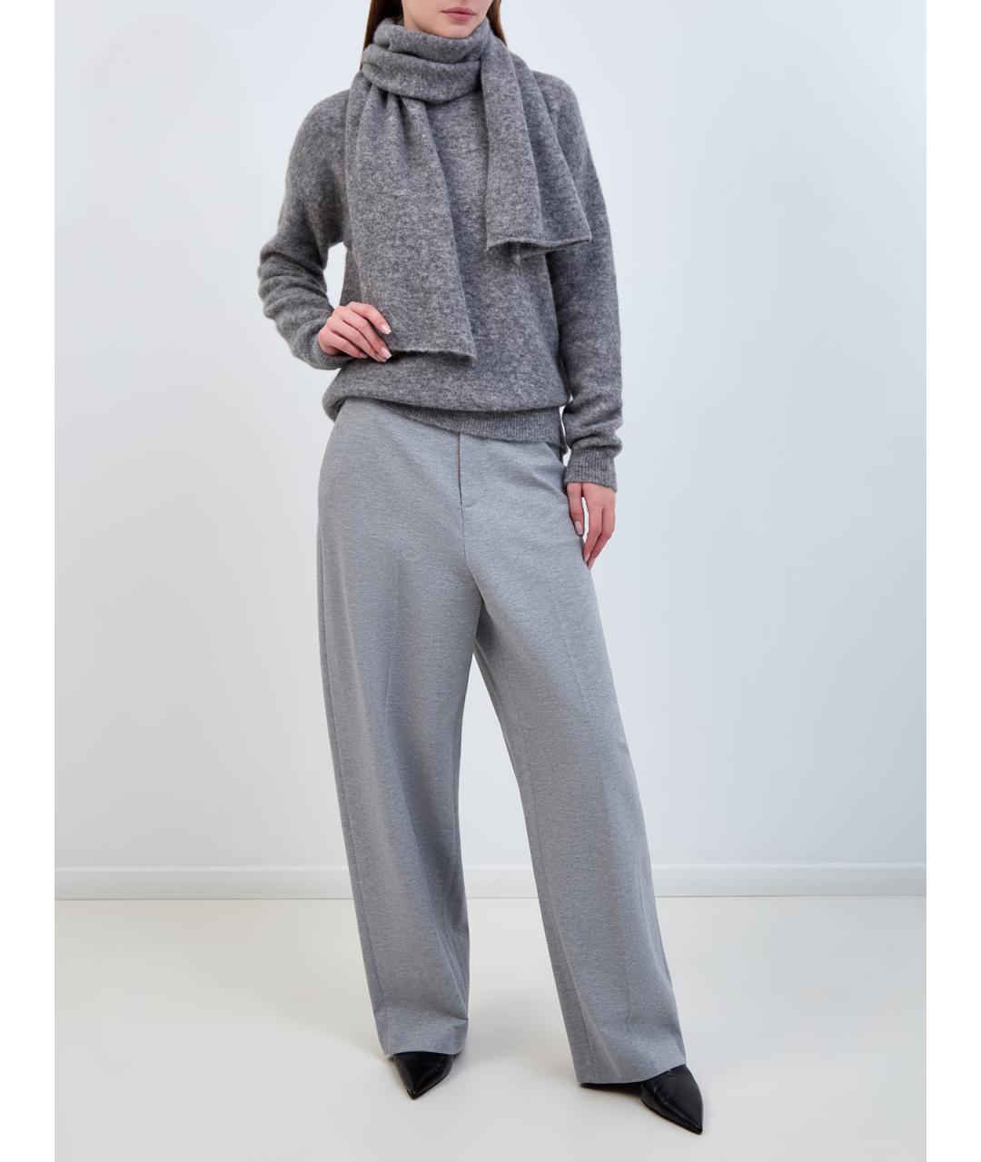 GIUSEPPE DI MORABITO Серые вискозные прямые брюки, фото 2