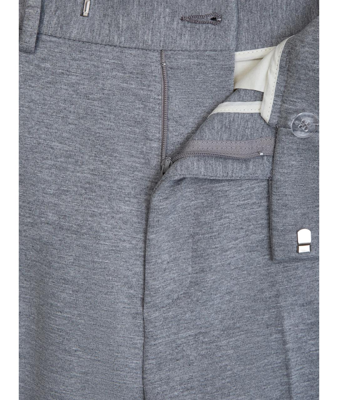 GIUSEPPE DI MORABITO Серые вискозные прямые брюки, фото 6