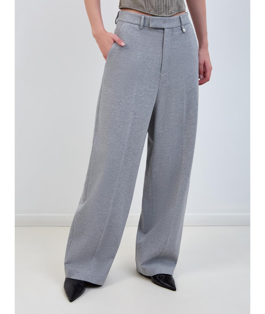 GIUSEPPE DI MORABITO Серые вискозные прямые брюки, фото 3