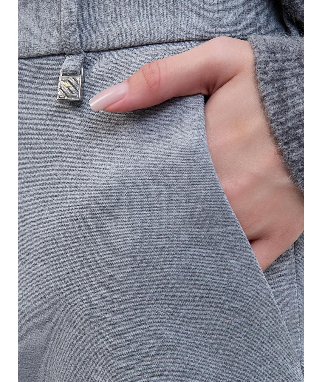 GIUSEPPE DI MORABITO Серые вискозные прямые брюки, фото 5