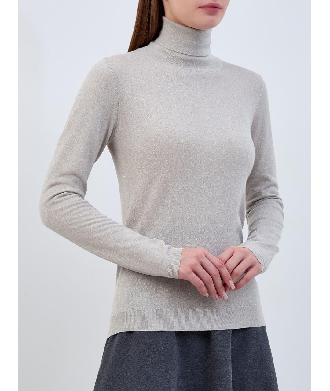 BRUNELLO CUCINELLI Бежевая кашемировая водолазка, фото 3