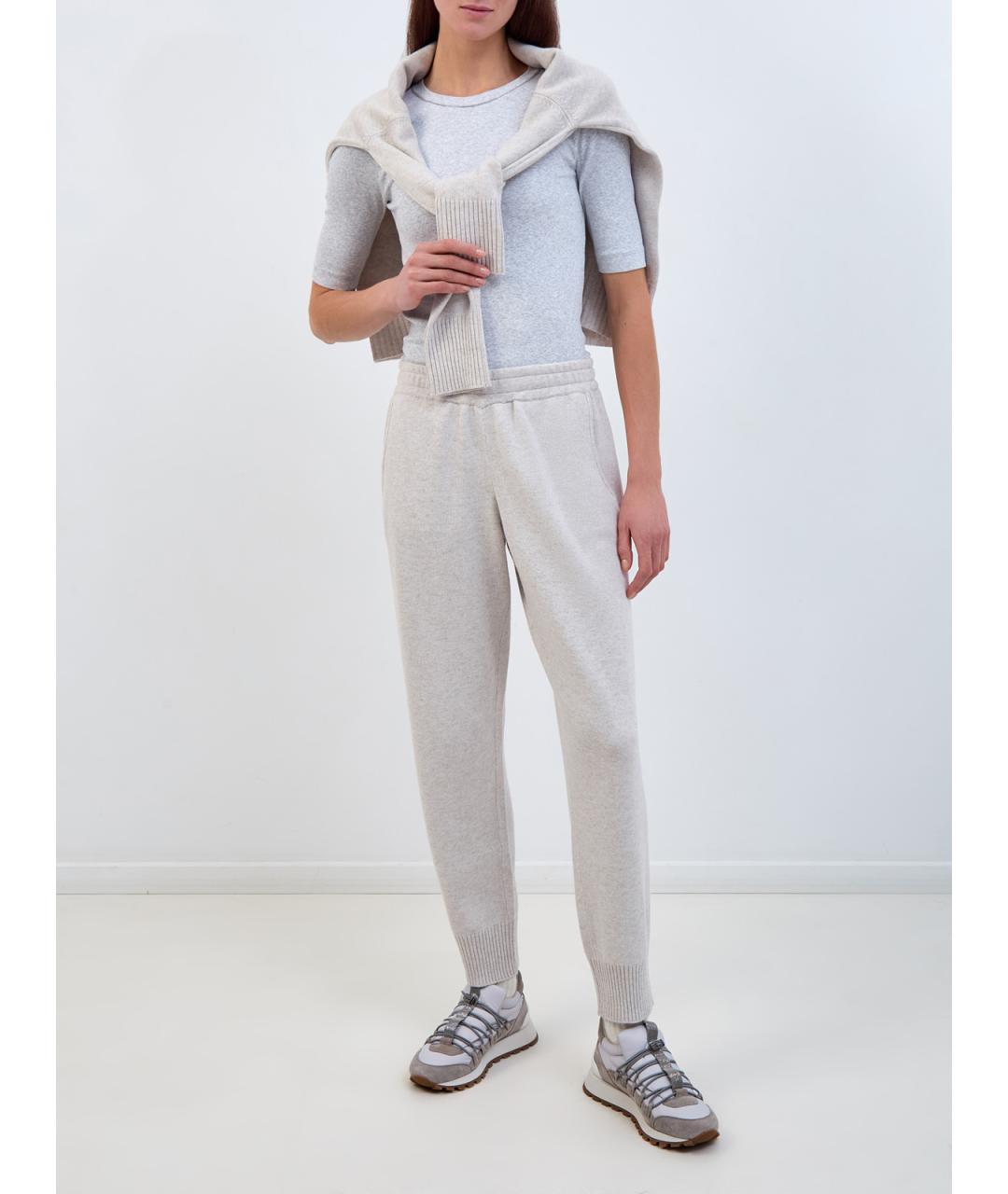 BRUNELLO CUCINELLI Серая хлопковая футболка, фото 2