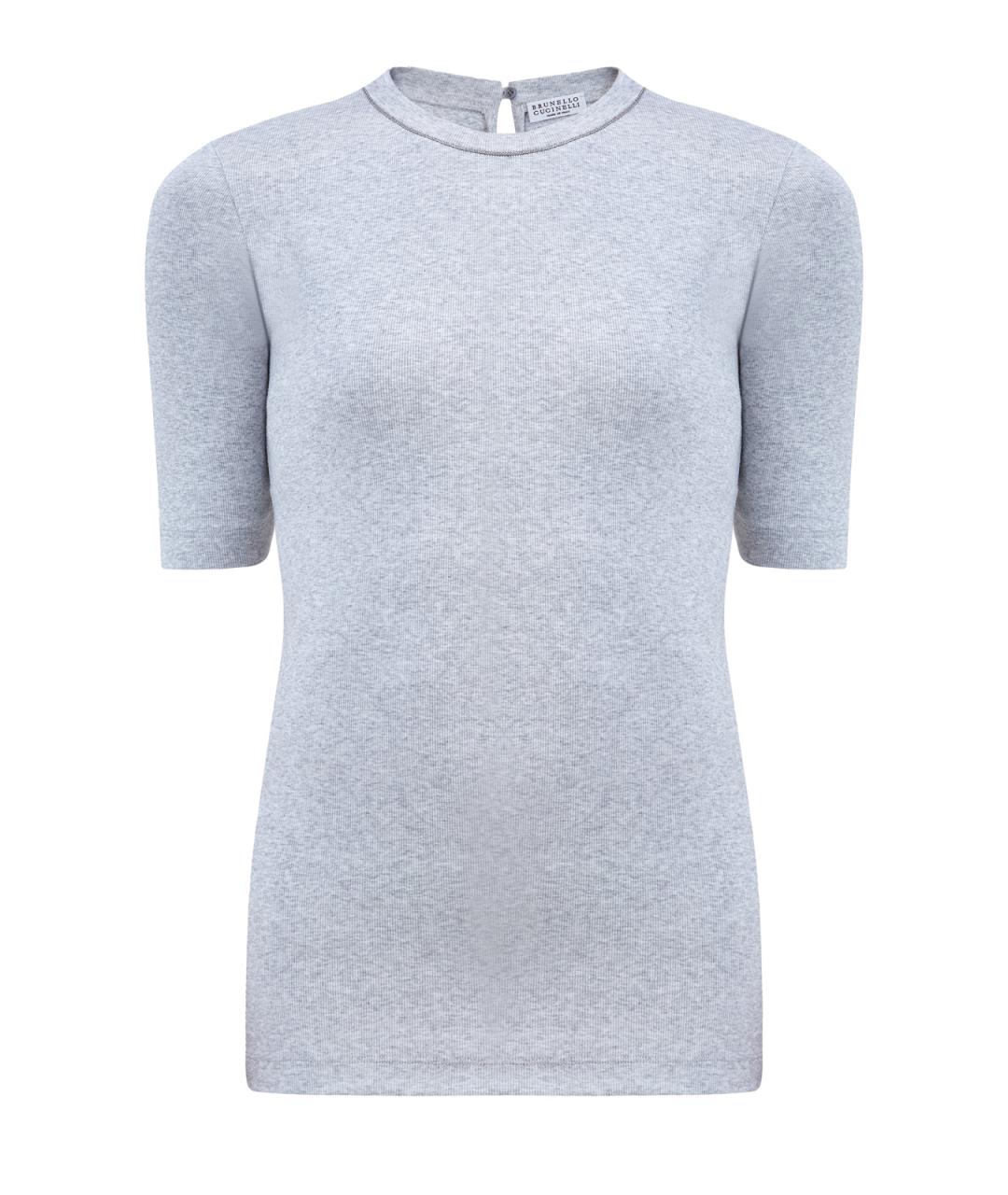 BRUNELLO CUCINELLI Серая хлопковая футболка, фото 1