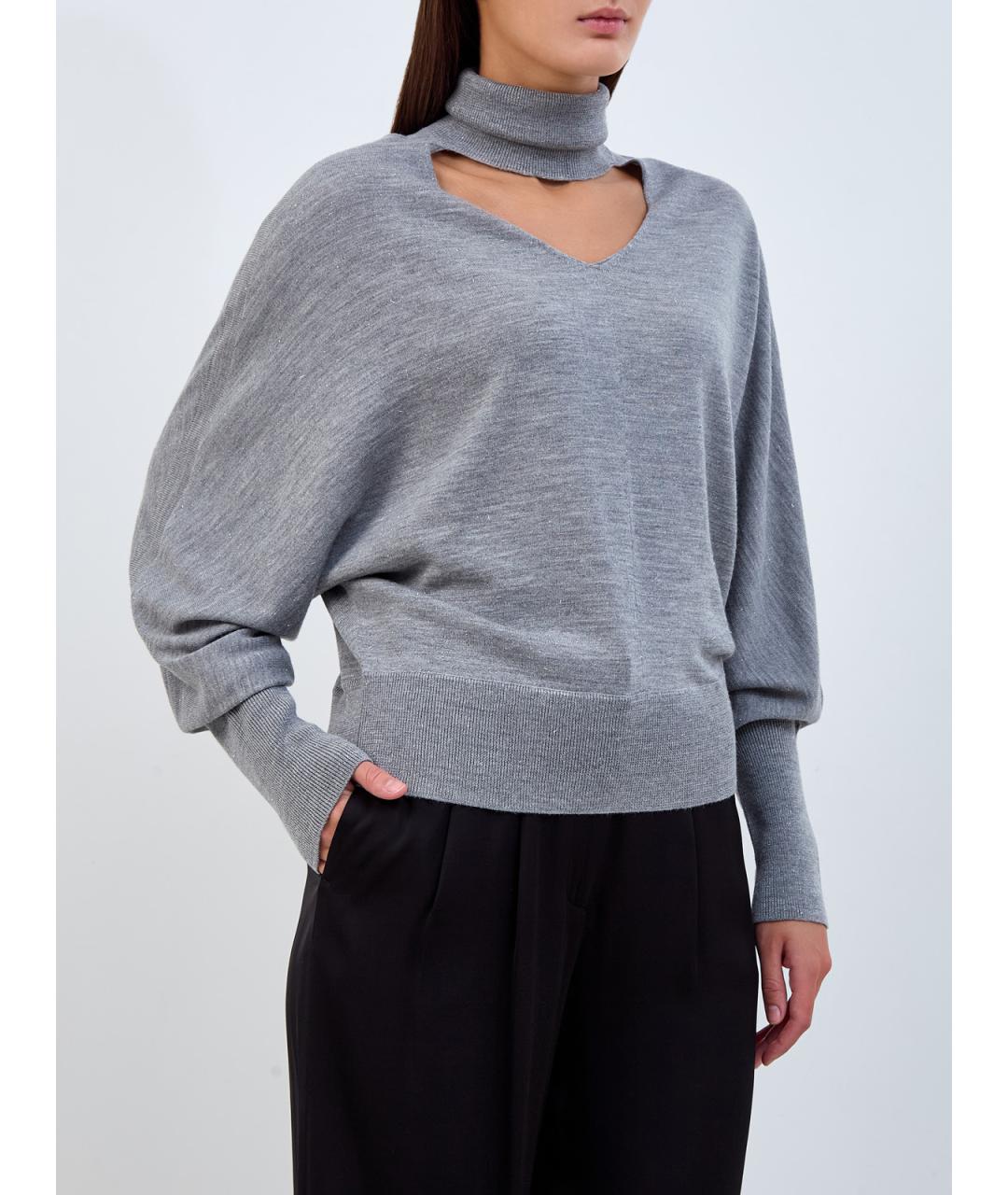 PESERICO Серая шерстяная водолазка, фото 3