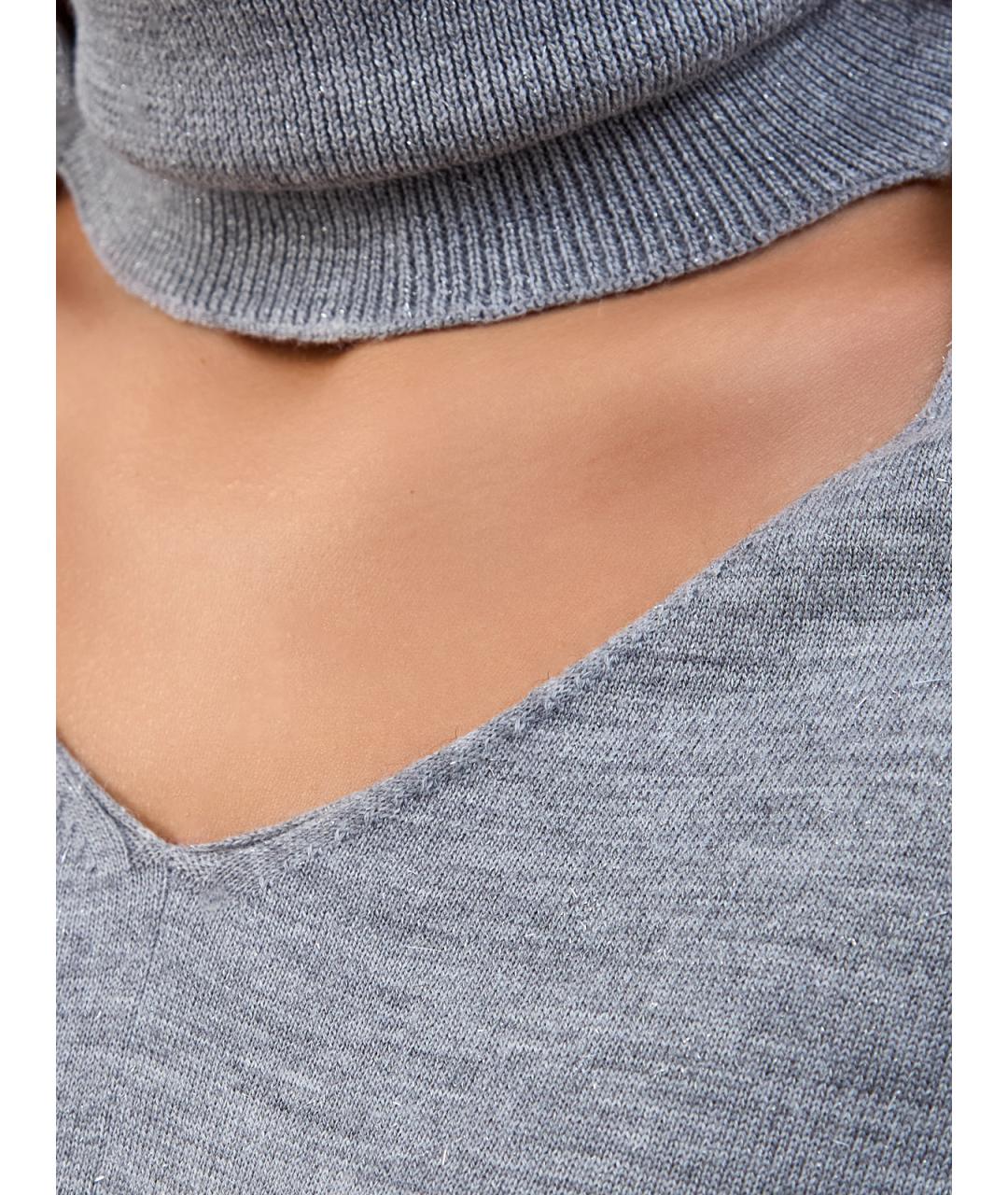 PESERICO Серая шерстяная водолазка, фото 5