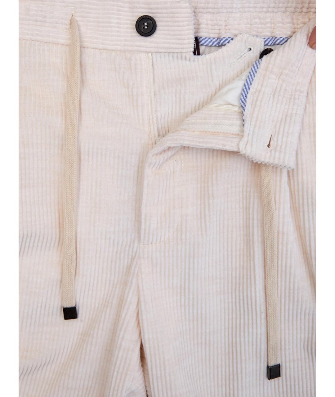 PESERICO Белые хлопковые повседневные брюки, фото 6