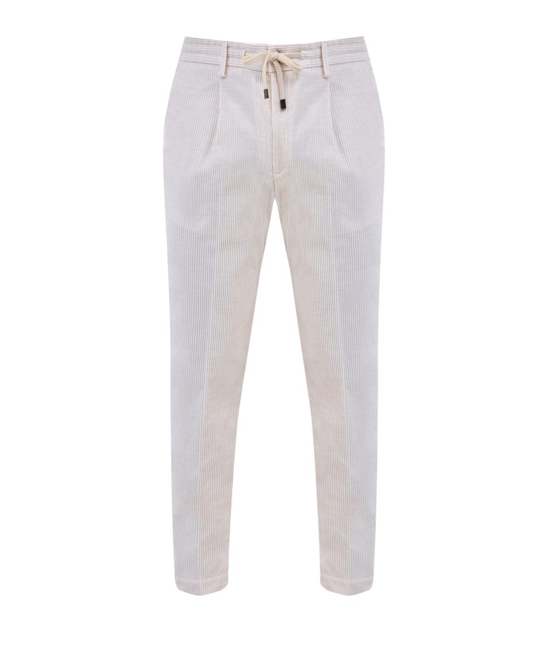 PESERICO Белые хлопковые повседневные брюки, фото 1