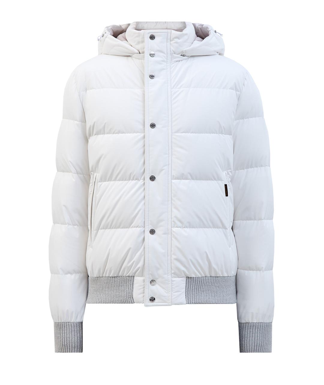 MOORER Белый полиэстеровый пуховик, фото 1