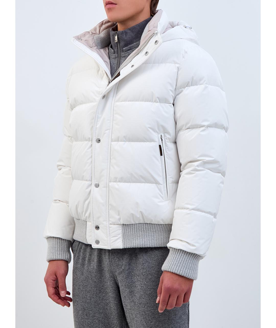 MOORER Белый полиэстеровый пуховик, фото 3