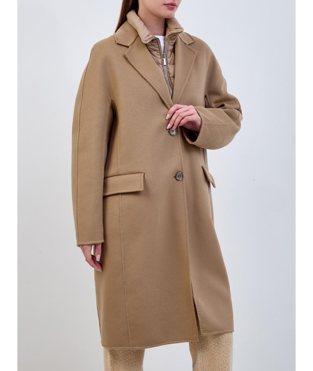 MOORER Бежевый шерстяной пуховик, фото 4