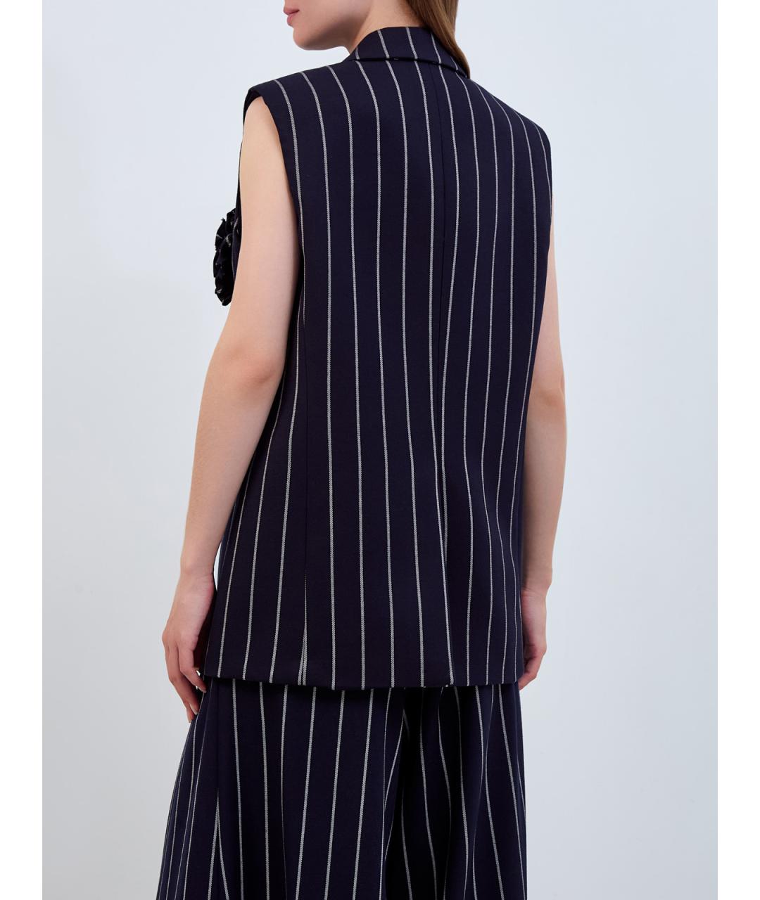 GIUSEPPE DI MORABITO Темно-синий полиэстеровый жилет, фото 4