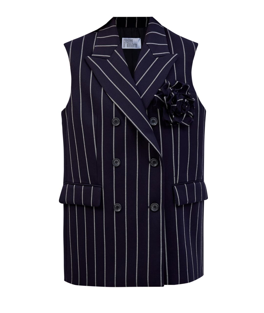 GIUSEPPE DI MORABITO Темно-синий полиэстеровый жилет, фото 1