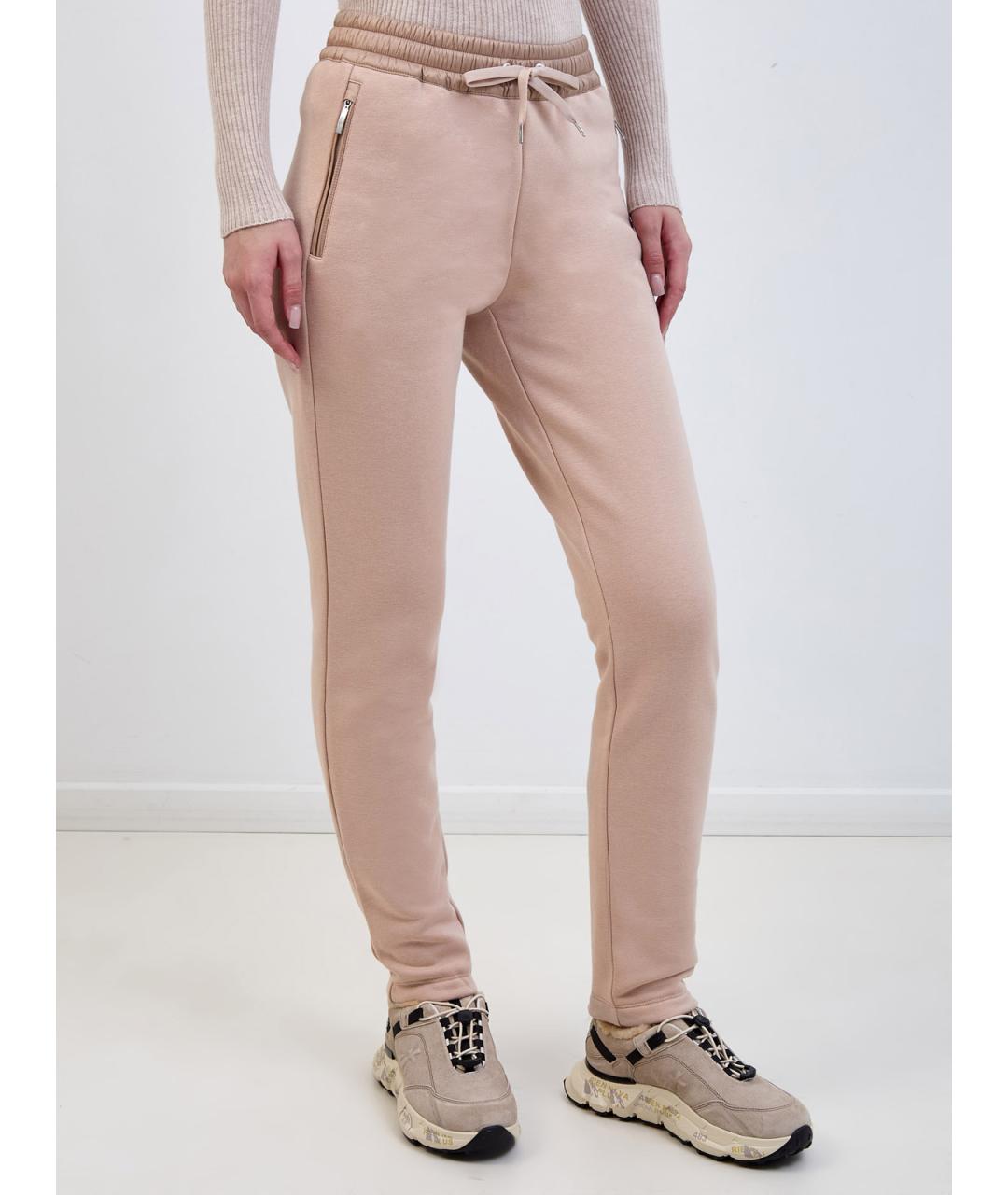 PARAJUMPERS Бежевые хлопковые брюки узкие, фото 3