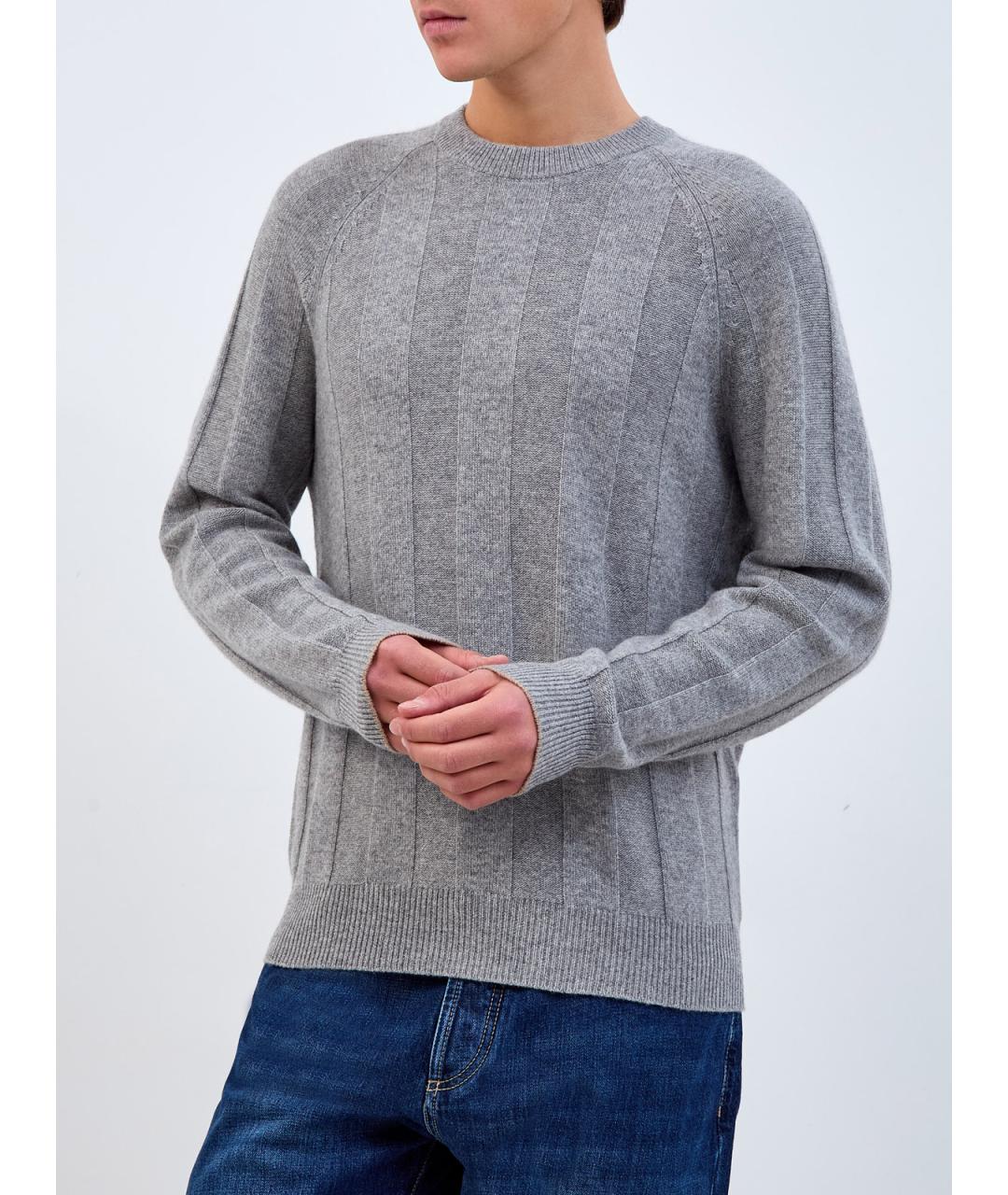 BRUNELLO CUCINELLI Серый кашемировый джемпер / свитер, фото 3