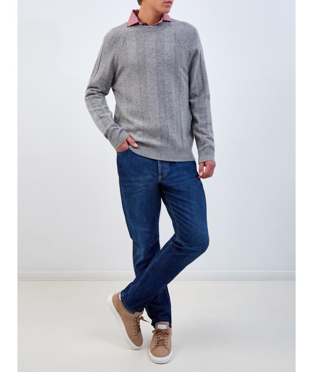 BRUNELLO CUCINELLI Серый кашемировый джемпер / свитер, фото 2