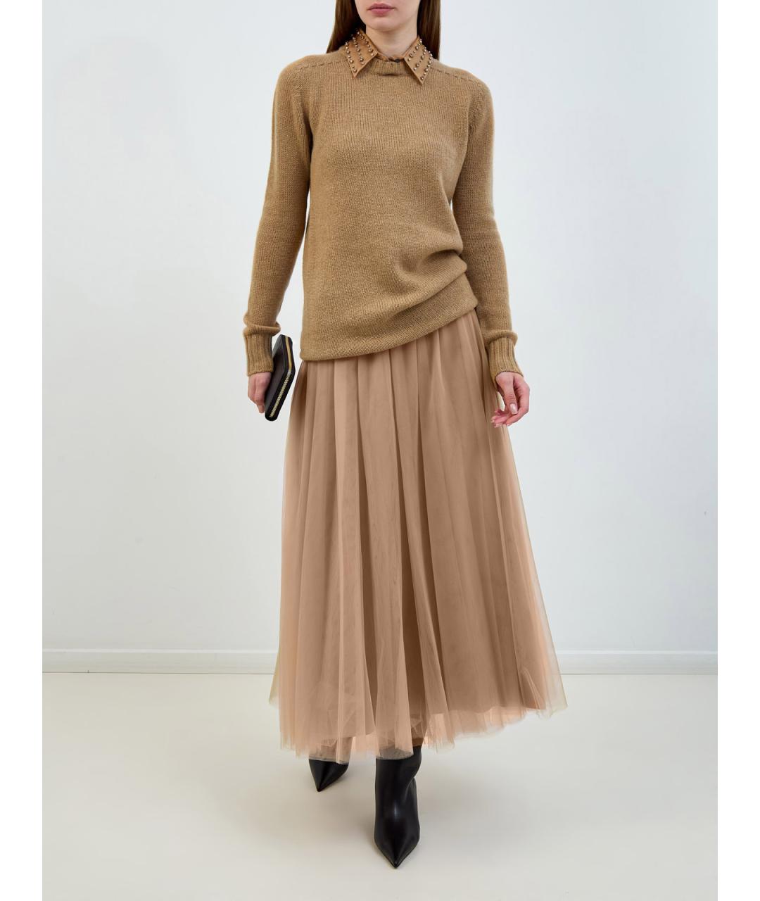 FABIANA FILIPPI Коричневый кашемировый джемпер / свитер, фото 2