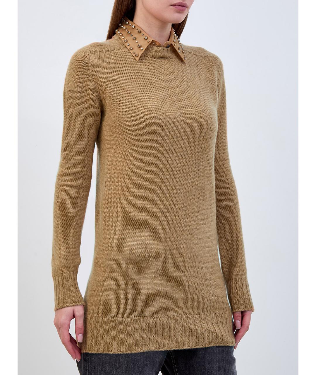 FABIANA FILIPPI Коричневый кашемировый джемпер / свитер, фото 3