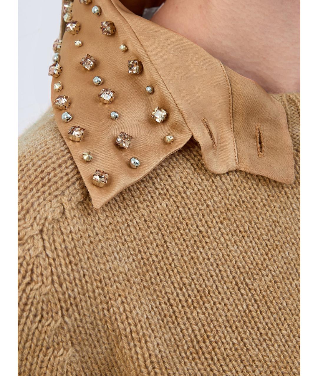 FABIANA FILIPPI Коричневый кашемировый джемпер / свитер, фото 5