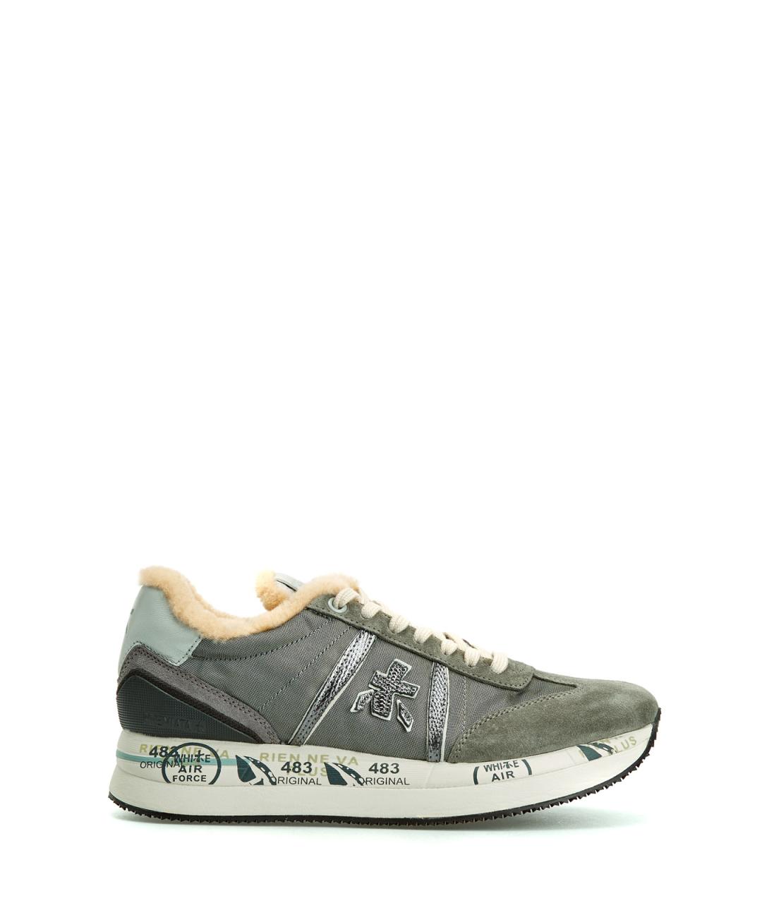 PREMIATA Зеленые текстильные кроссовки, фото 1