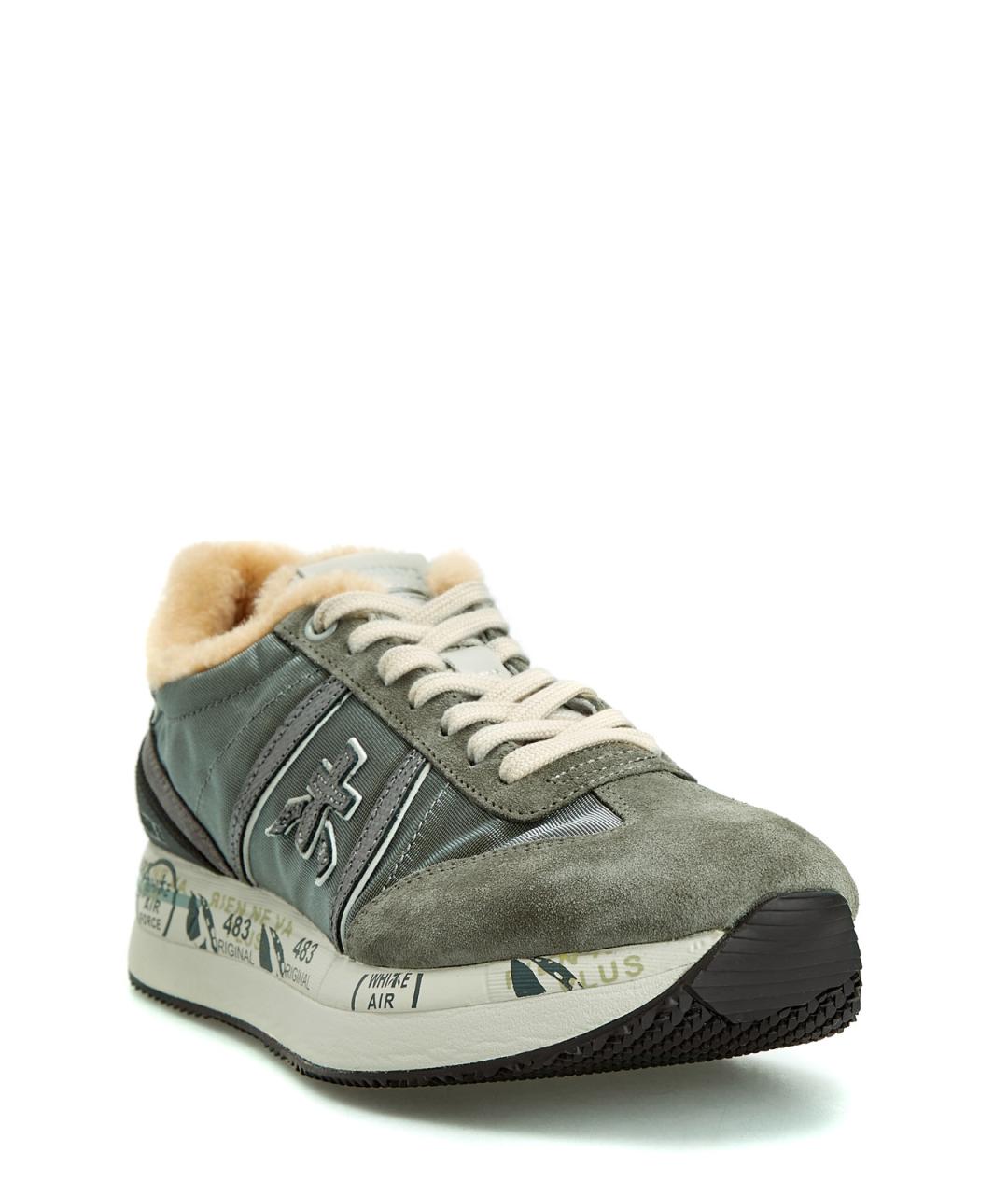 PREMIATA Зеленые текстильные кроссовки, фото 2