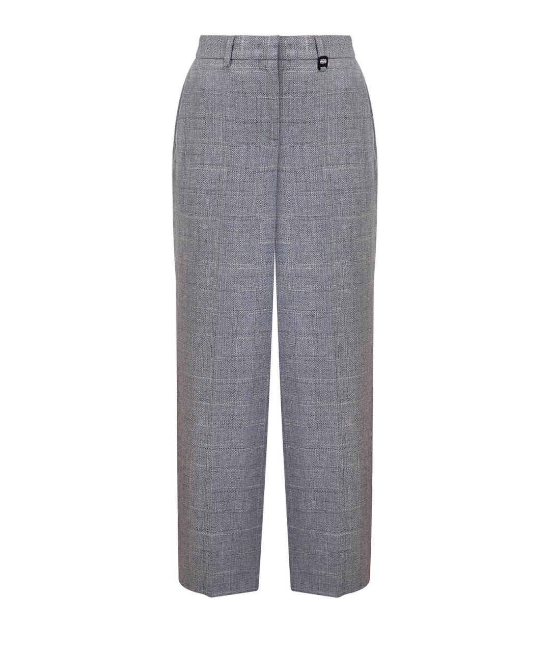 LORENA ANTONIAZZI Серые шерстяные прямые брюки, фото 1