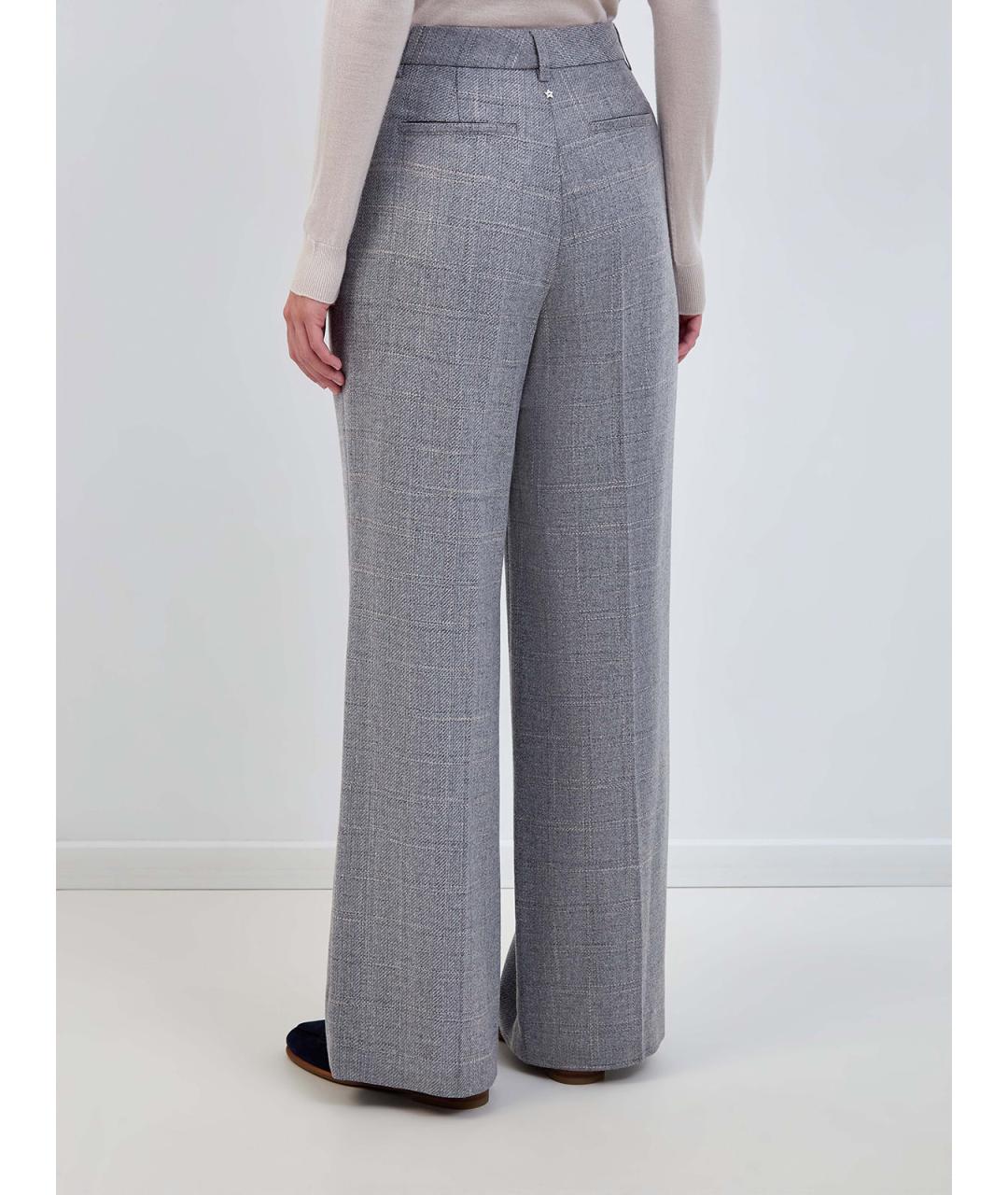 LORENA ANTONIAZZI Серые шерстяные прямые брюки, фото 4