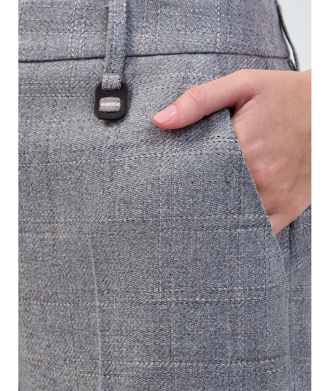 LORENA ANTONIAZZI Серые шерстяные прямые брюки, фото 5