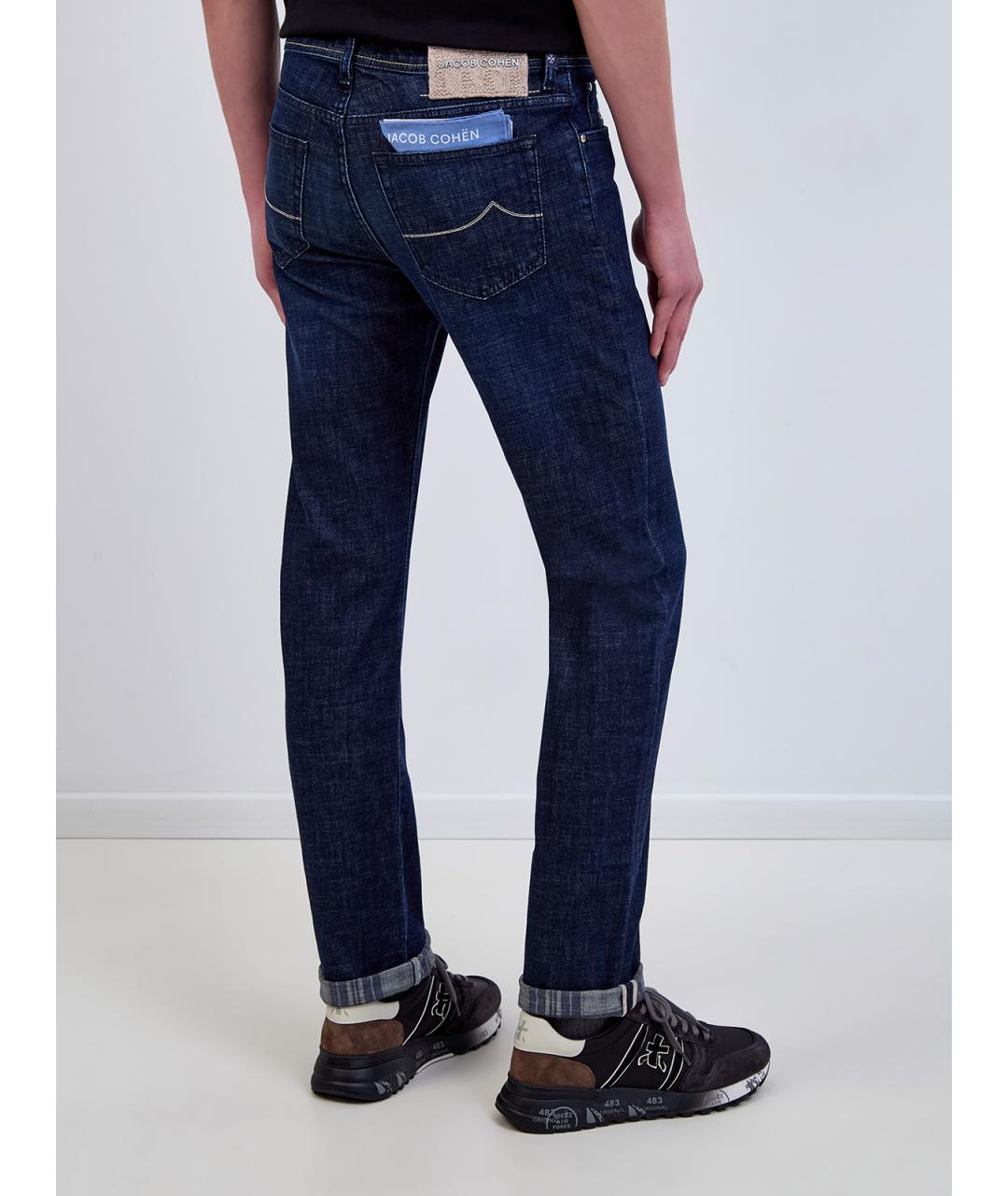 JACOB COHEN Синие хлопковые прямые джинсы, фото 4