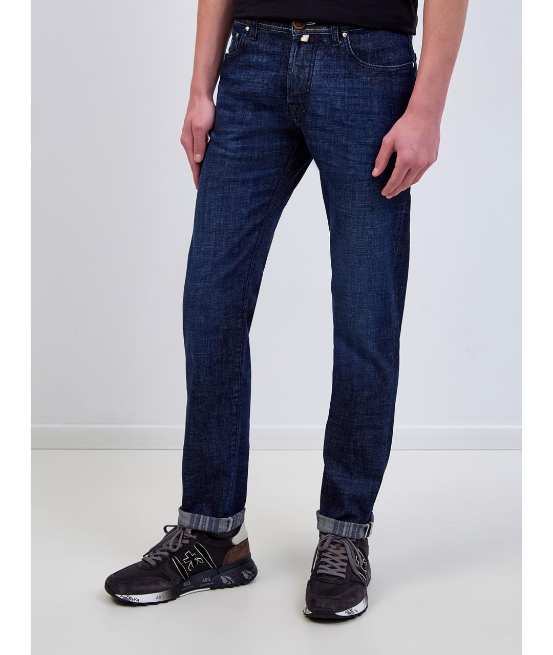 JACOB COHEN Синие хлопковые прямые джинсы, фото 3