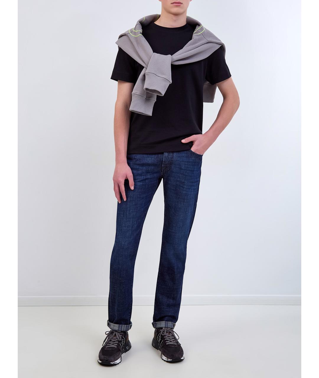 JACOB COHEN Синие хлопковые прямые джинсы, фото 2