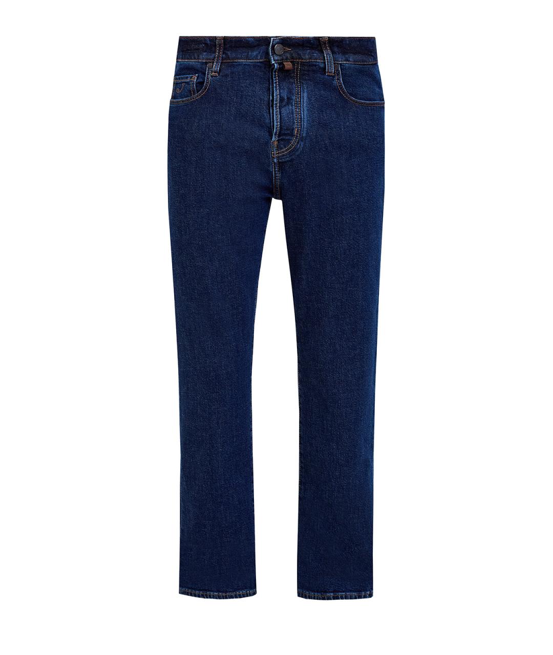 JACOB COHEN Синие хлопковые прямые джинсы, фото 1