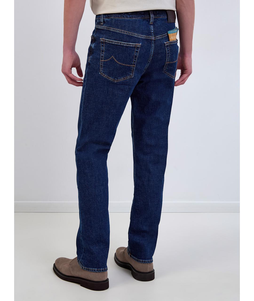 JACOB COHEN Синие хлопковые прямые джинсы, фото 4