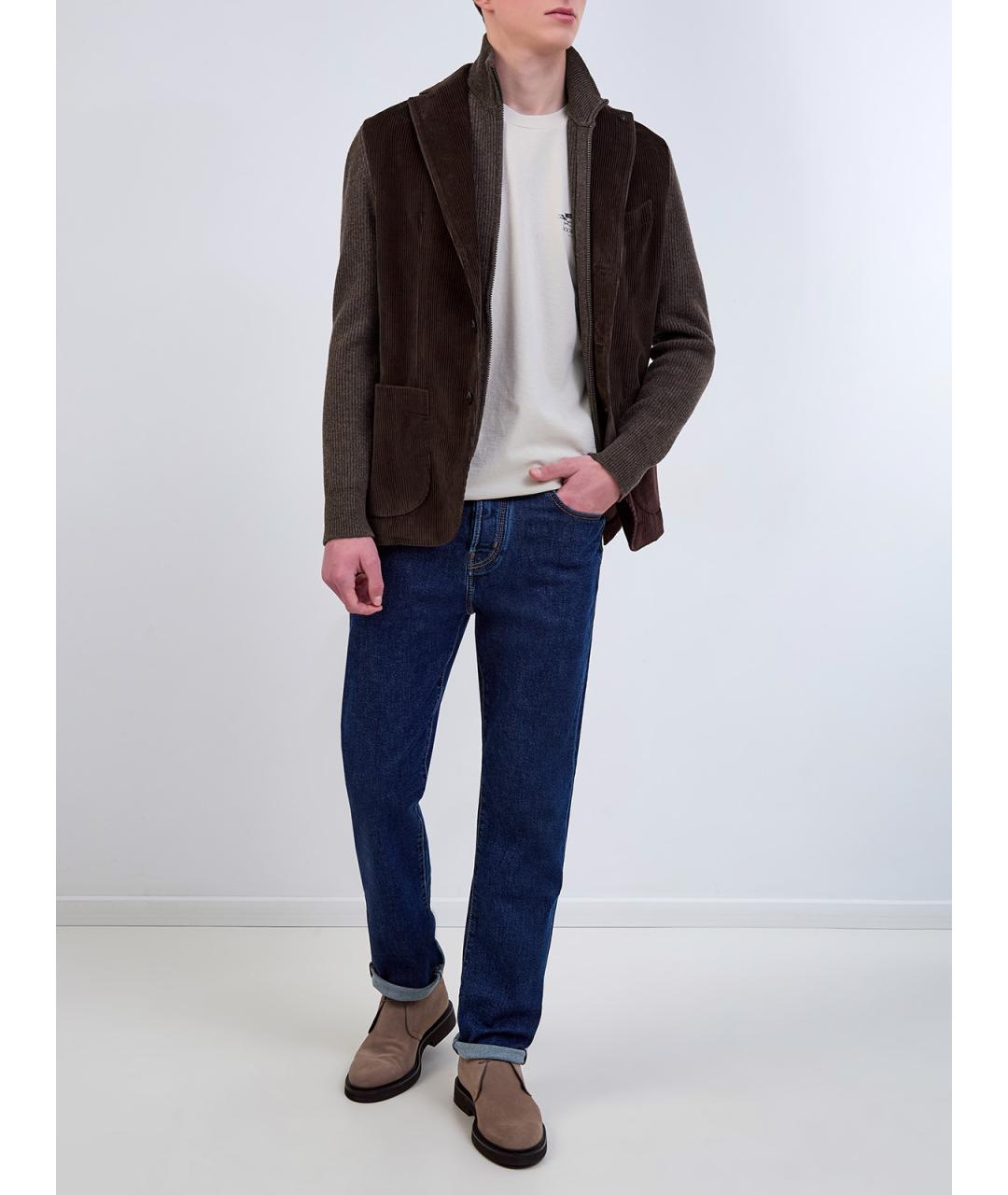 JACOB COHEN Синие хлопковые прямые джинсы, фото 2