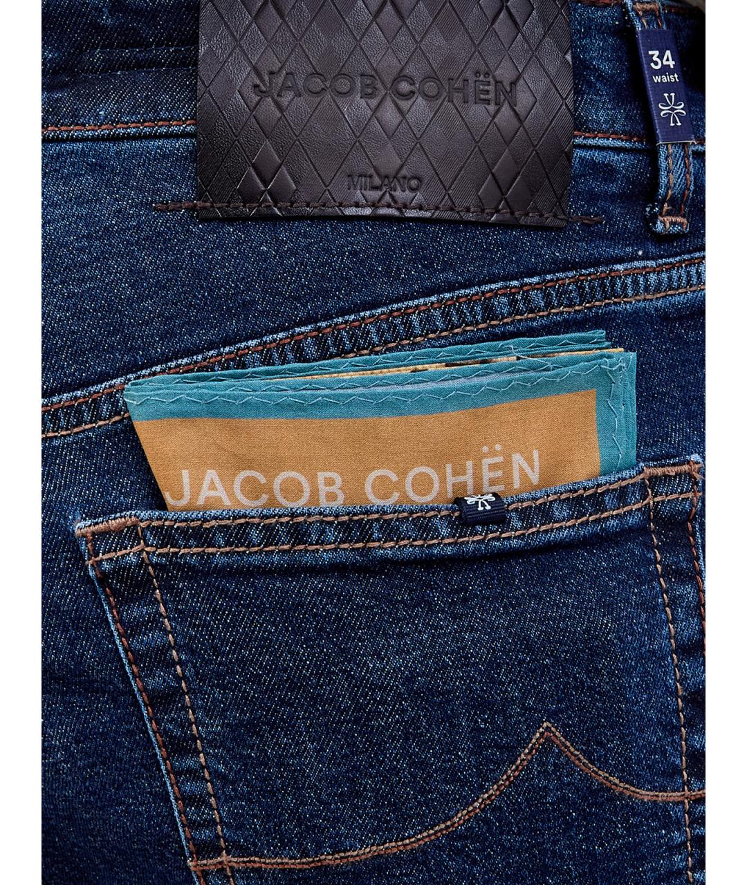 JACOB COHEN Синие хлопковые прямые джинсы, фото 5