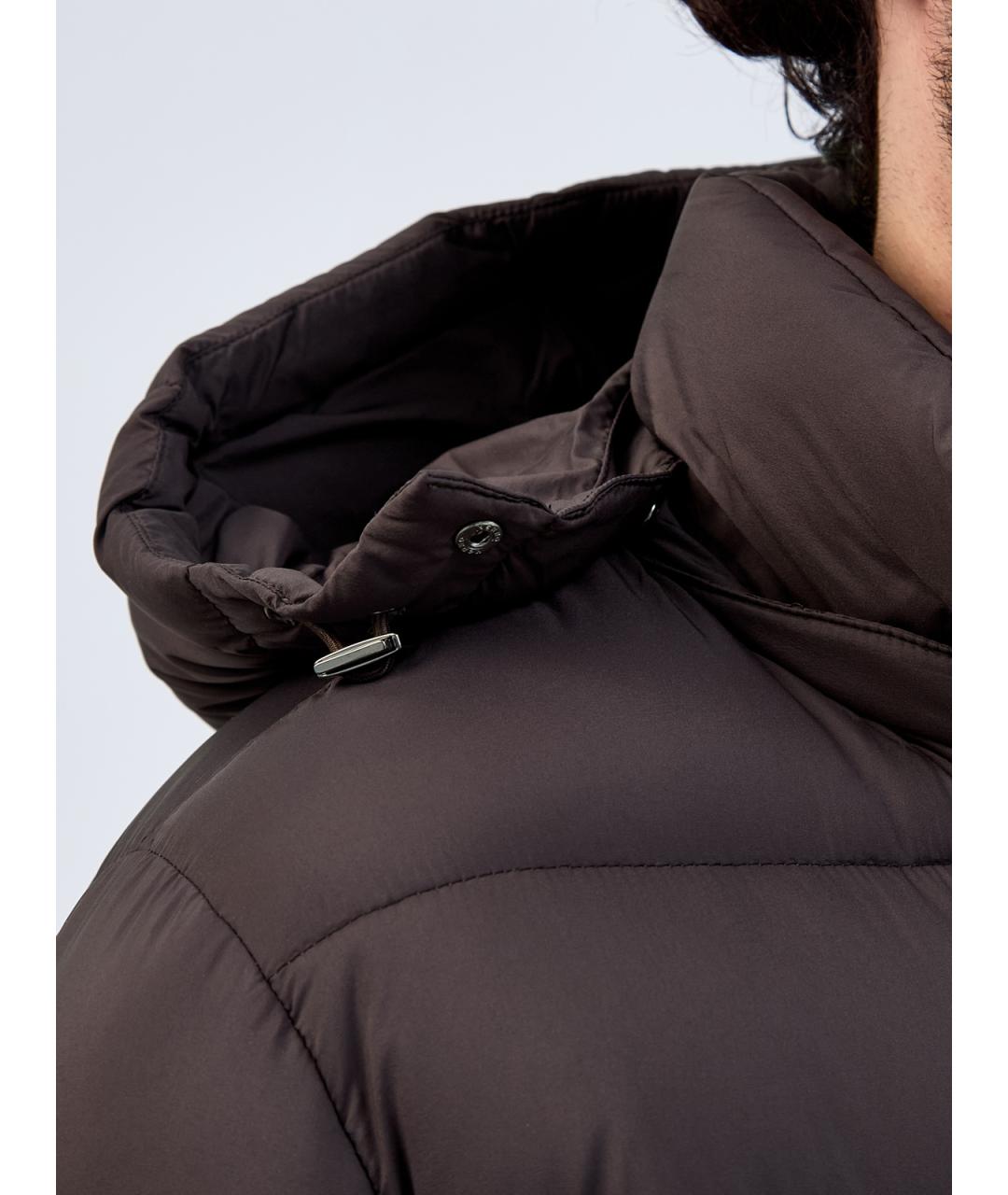 HERNO Коричневый полиамидовый пуховик, фото 5