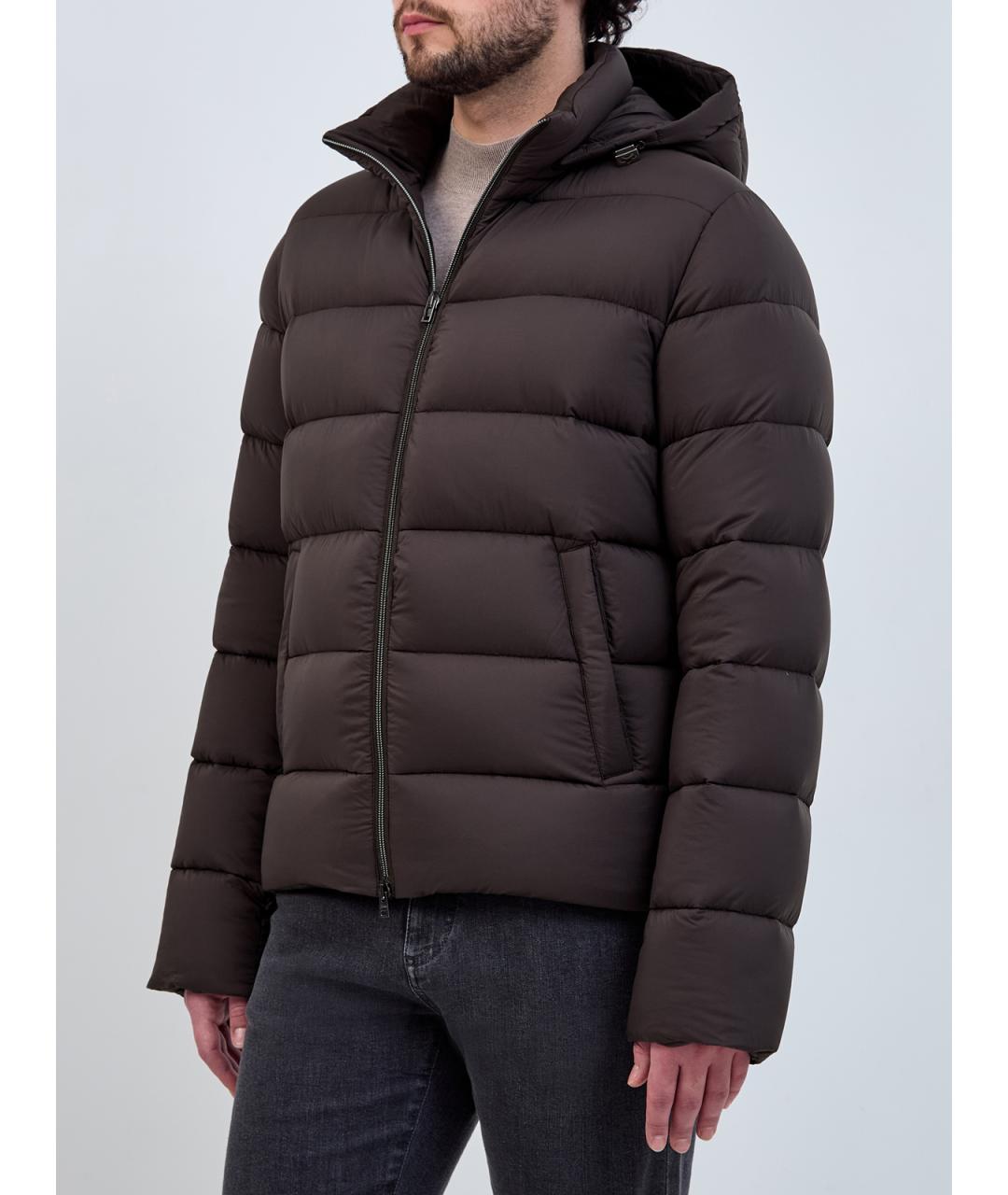 HERNO Коричневый полиамидовый пуховик, фото 3